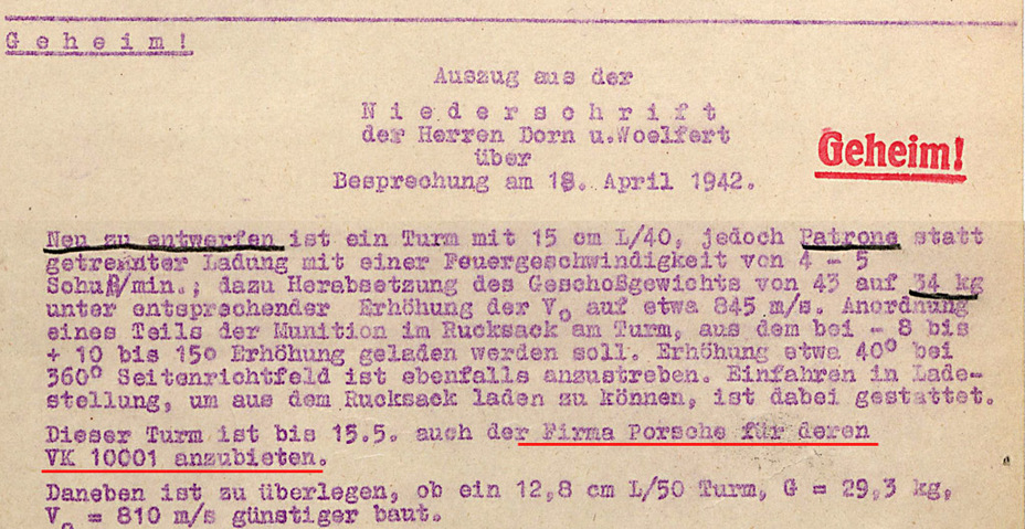 ​The first mention of the VK 100.01 in Krupp's correspondence. The same letter mentions a 128 mm L/50 gun - Mauschen: Rat Race | Warspot.net