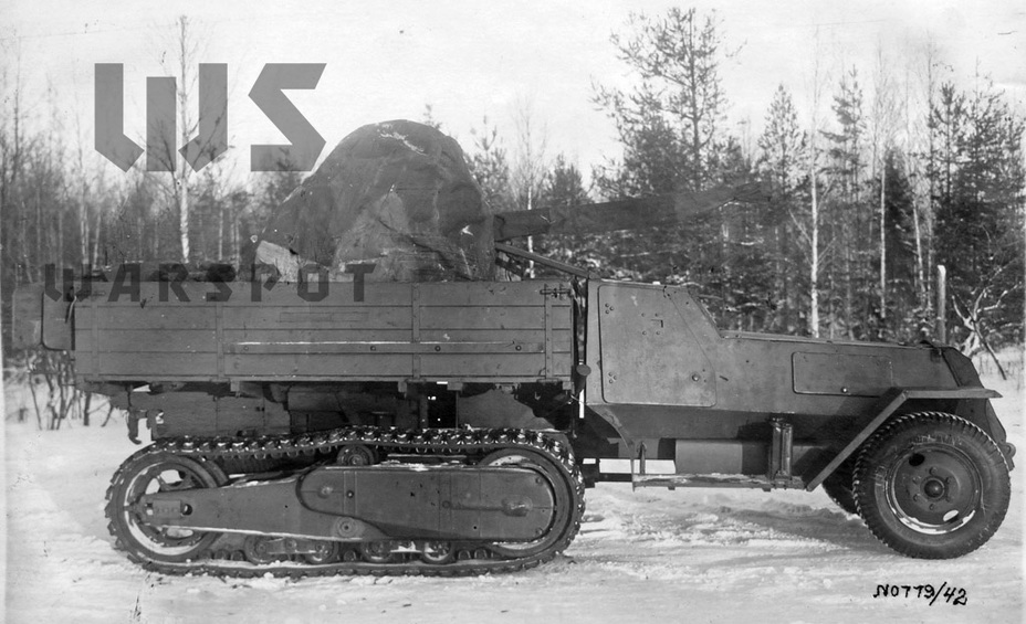 ​ZIS-43 SPAAG in travel position, December of 1942 - Halftrack Experiments | Warspot.net