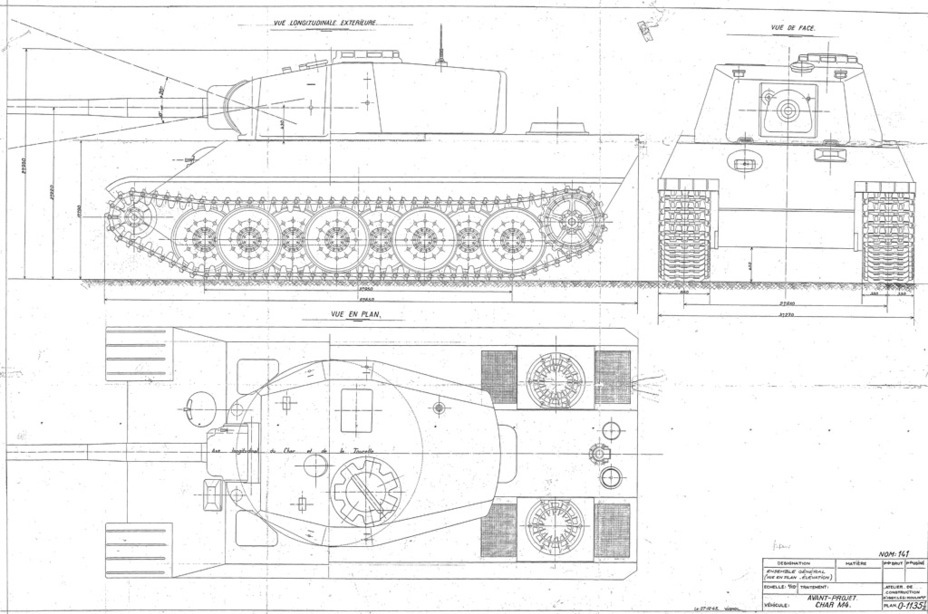 ​The final variant of the AMX M4, December 27th, 1945. This is what the tank would look like if it was ever built in metal - AMX M4: Third Reich Serving the Fourth Republic | Warspot.net