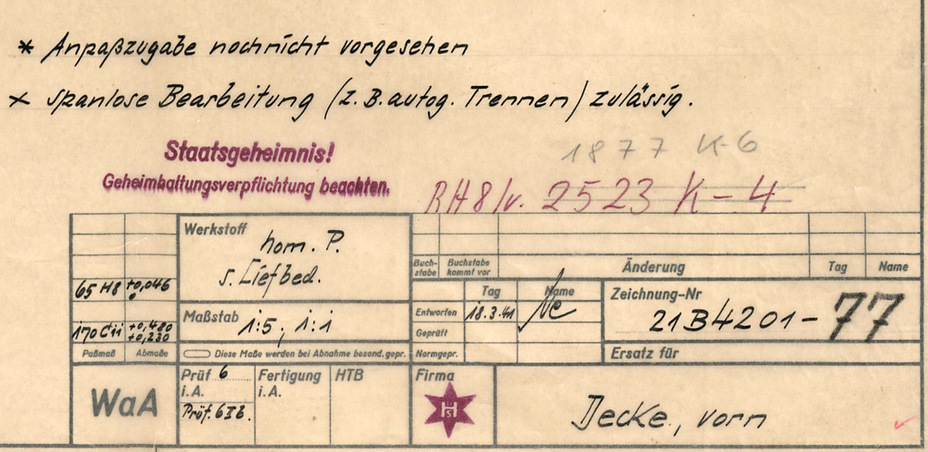 ​The stamp on one of the first VK 36.01 blueprints, March 1941 - VK 36.01: Half a Step from the Tiger | Warspot.net
