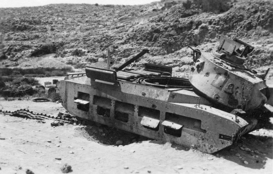 ​A victim of the German 88 mm gun. A good hit could knock the turret off - Short-Term Queen of the Desert | Warspot.net