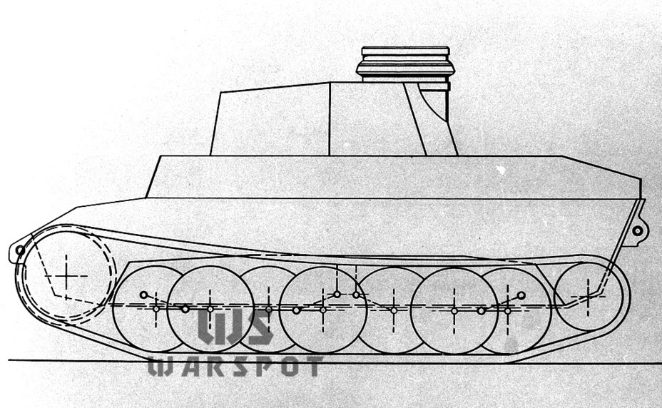 ​Diagram of the VK 20.01(D) chassis showing the same turret as the Z.W.38. Note that the leaf spring suspension shown here is not exactly simple - Panther's Ancestors | Warspot.net