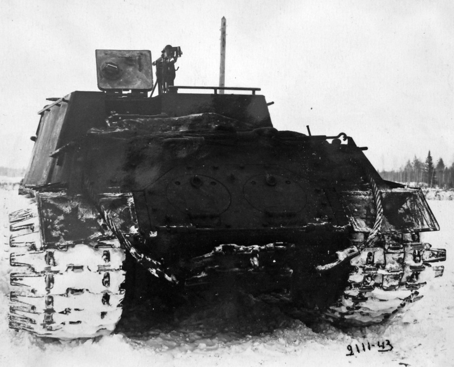 ​The vehicle during trials. As you can see, some of the extensions already broke off - ISU-122 Heavy Tank Destroyer | Warspot.net