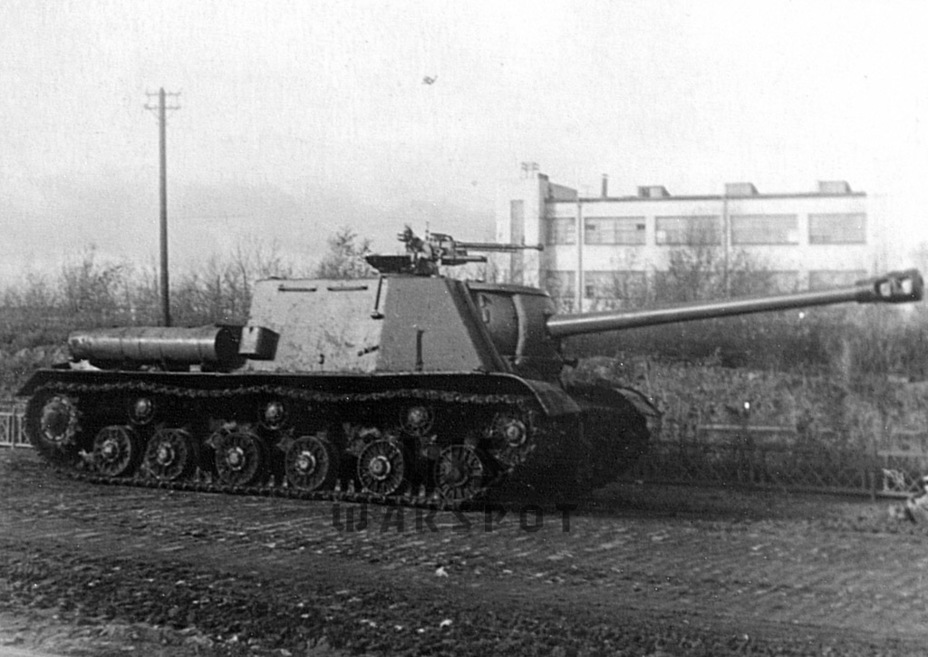 ​Production ISU-122S during QA tests of the AA machine gun mount, November 1944 - ISU-122 Heavy Tank Destroyer | Warspot.net