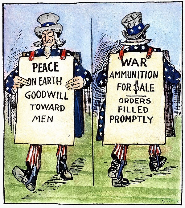 ​One more cartoon about double standards: to all the good willed people in the name of Peace, Uncle Sam promises to fulfill weapons and war equipment orders on time - Highlights for Warspot: dog neutrality | Warspot.net