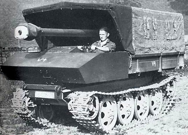 The V4 prototype in travel position - An Ersatz Tank Destroyer from an Ersatz Tractor | Warspot.net