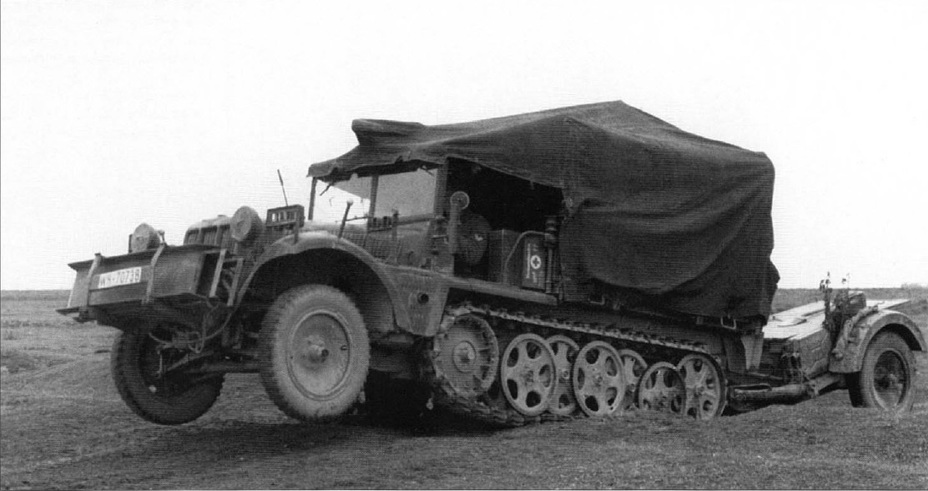​Sd.Kfz.10/4 with a tarp and a Sd.Anh.51 trailer. A counterweight is installed on the front - A Light and Simple SPAAG | Warspot.net