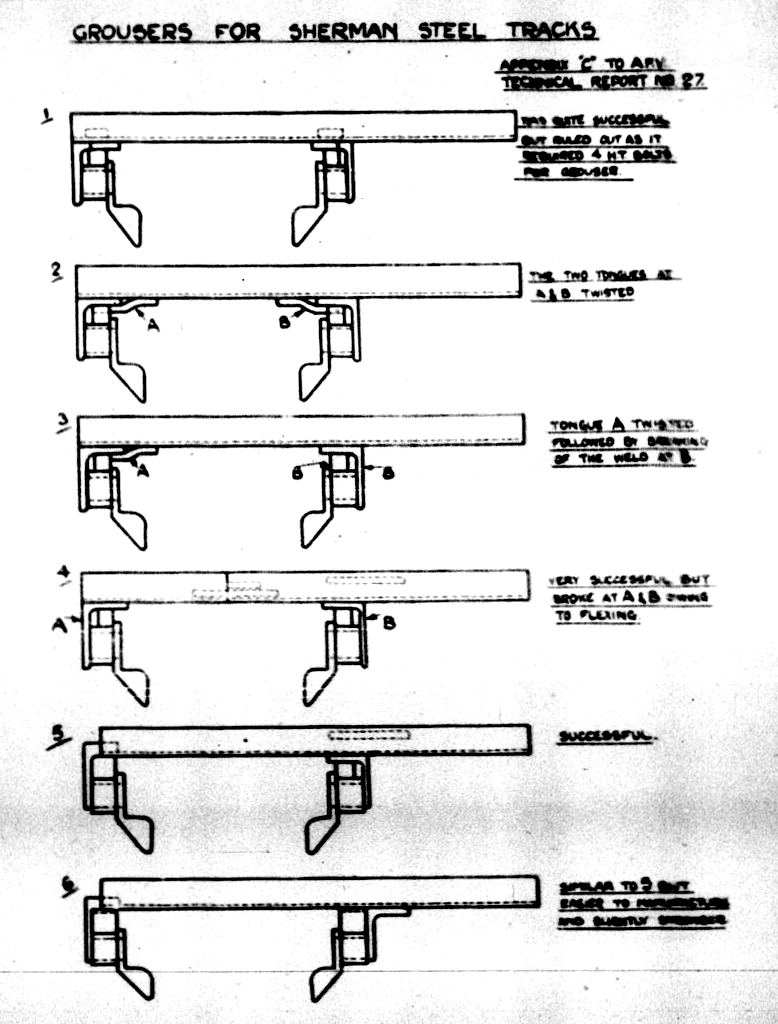 ​Various types of grousers for steel Sherman tracks - Shermans in Mud | Warspot.net