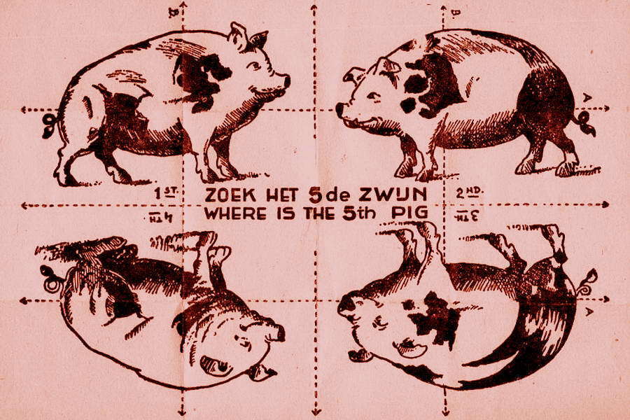 ​Such puzzles were being dropped by planes of the Royal Air Force in an enormous amount in the skies above occupied Europe as leaflets. This one was intended for the Netherlands - Highlights for Warspot: The fifth pig — from Hitler to Trump | Warspot.net