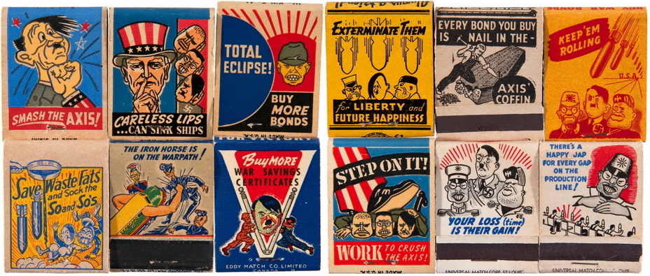 ​The majority of matchboxes or matchbooks traditionally encouraged people to crush the enemy. To do this, you had to avoid gossiping, work hard, buy national war bonds or save waste materials - Highlights for Warspot: Hot stuff | Warspot.net