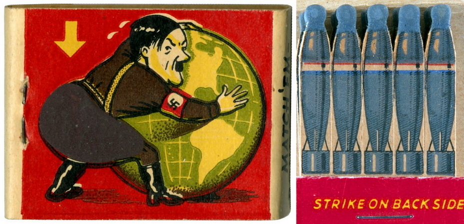 ​This matchbox is a true masterpiece. The striking surface is placed on Hitler’s backside, and matches look like bombs - Highlights for Warspot: Hot stuff | Warspot.net