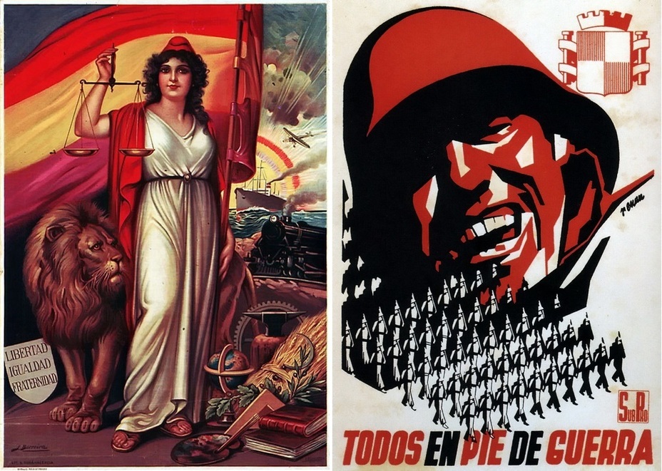 ​The left poster depicts an allegorical image of the Republic. The picture on the right is simple and effective: «All to the battle!» - Highlights for Warspot: The last romantic war | Warspot.net