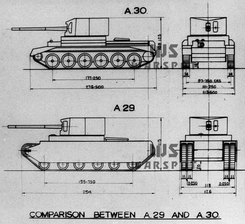 ​A29 and A30 tank destroyers. The heavier A29 was discarded in favour of the lighter and more mobile A30 - Cruiser with a Big Head | Warspot.net