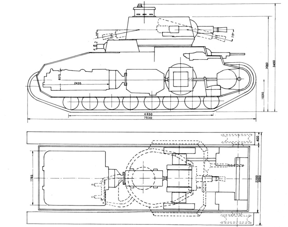 ​Initial variant of the Carro P proposed by the CSM on July 18th, 1940 - Heavy Tank, Italian Style | Warspot.net