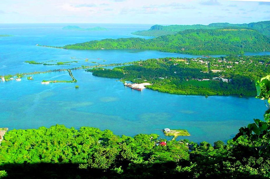 ​A contemporary view of the capital of Pohnpei, Kolonia, from a mount on the neighboring island of Sokehs - Sokehs Island against the German Empire | Warspot.net