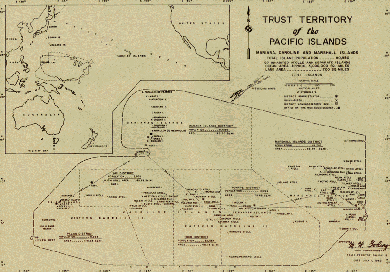 ​Map of the Trust Territory of the Pacific Islands, 1961 - Sokehs Island against the German Empire | Warspot.net