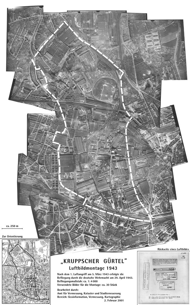 ​Krupp's factories as seen from above 1943. Several bomber strikes were delivered against this territory. The destruction of hull production was the main reason why the Maus program died - Stillborn Maus  | Warspot.net