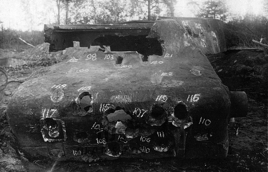 ​The hull of an IS-2 with a «step» in the front plate after penetration trials, September 1944 - IS-2M: Small Modernization of a Large Tank | Warspot.net