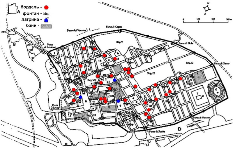 ​Map of the Pompeii brothels. cambridge.org - When it has nothing to do with love | Warspot.net