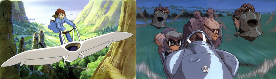 ​Fictional aircraft in Miyazaki’s early films Nausicaä of the Valley of the Wind (left) and Laputa: Castle in the Sky (right) - «I’d rather be a pig than a fascist» | Warspot.net