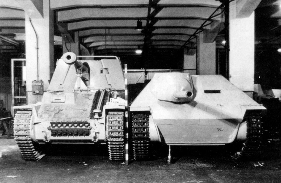 ​An improved model next to a Marder III - Hetzer: Ersatz Destroyer | Warspot.net