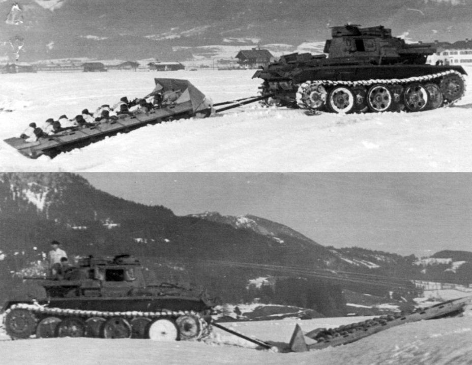 ​Experiments with an infantry sled. The Germans got this idea from the Red Army - Transitional Panzer III | Warspot.net