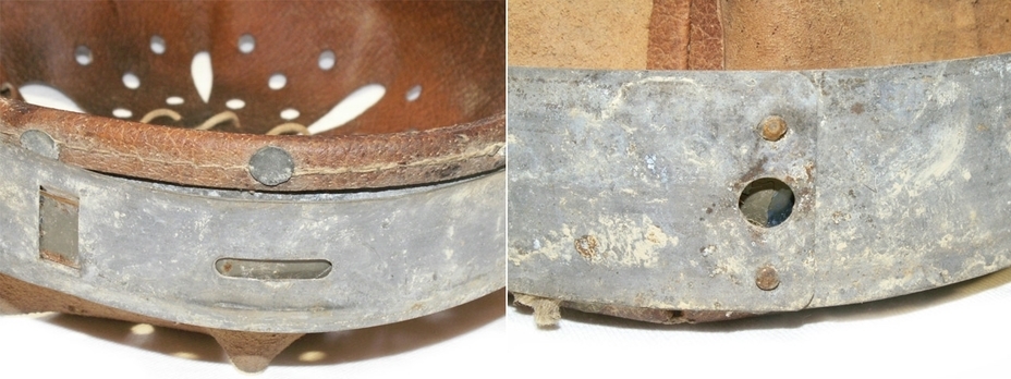 ​Openings for attaching the helmet: side (left) and rear (right) - The Second Generation of the Stahlhelm | Warspot.net