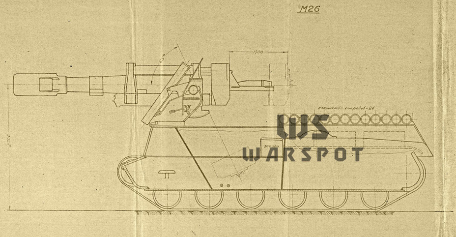 ​The M26 SPG, the last attempt to save the M22. There was also the variant indexed M27 with a 280 mm cannon - High Caliber Convertibles  | Warspot.net