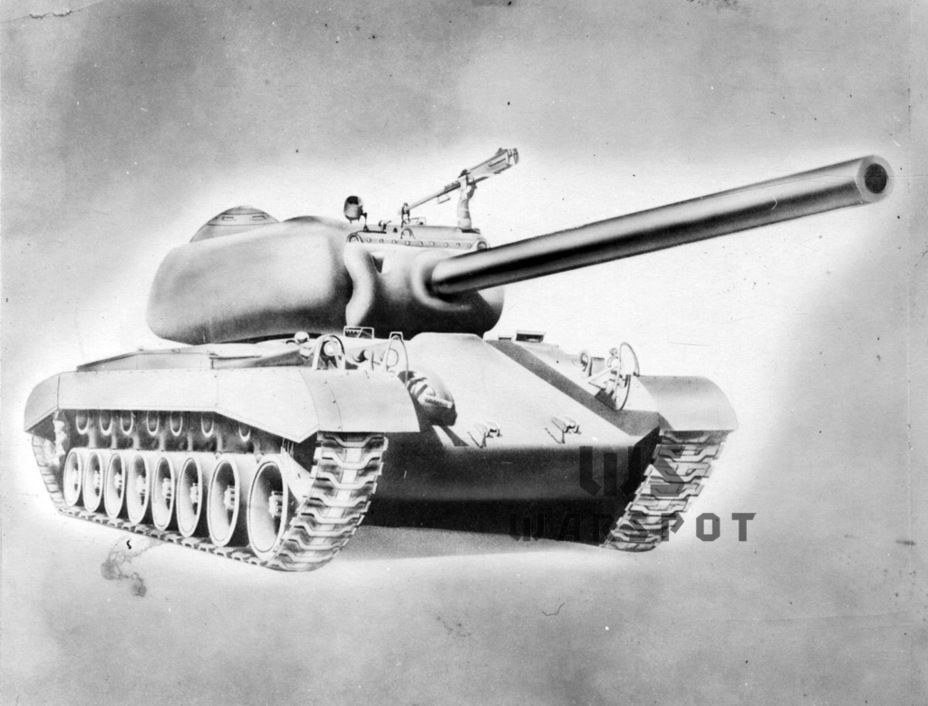 ​A sketch of the Heavy Tank T30 with the initial turret - In Search of an Ideal Weapon | Warspot.net