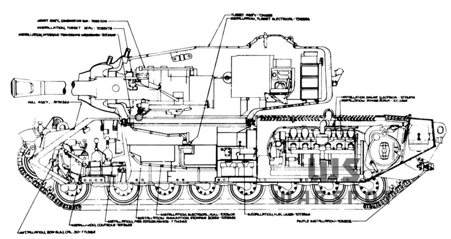 ​Cutaway diagram of the Heavy Tank T30 - In Search of an Ideal Weapon | Warspot.net
