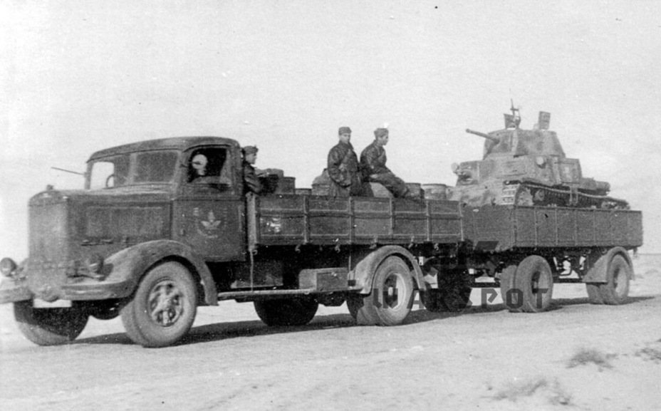​Heavy trucks were used to move tanks over large distances. The engine and running gear lifespan was preserved in this way - Workhorse of the Italian Army | Warspot.net
