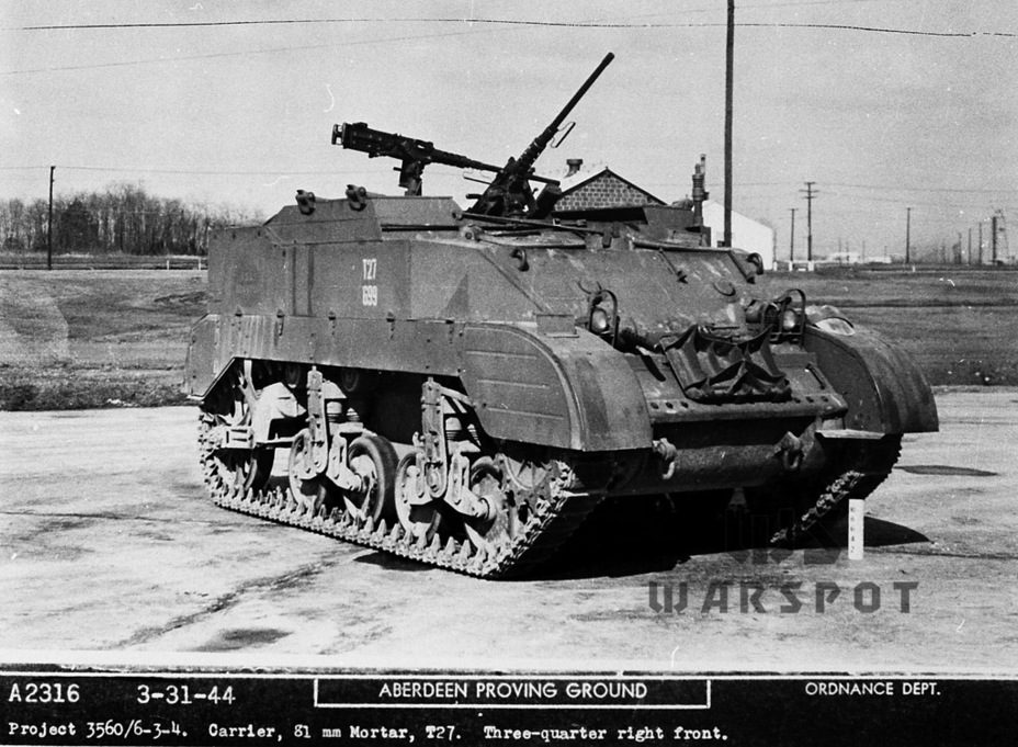 ​81 mm Mortar Carrier T27. Aberdeen Proving Grounds, March 31st, 1944 - A Bigger Howitzer on a Smaller Chassis | Warspot.net