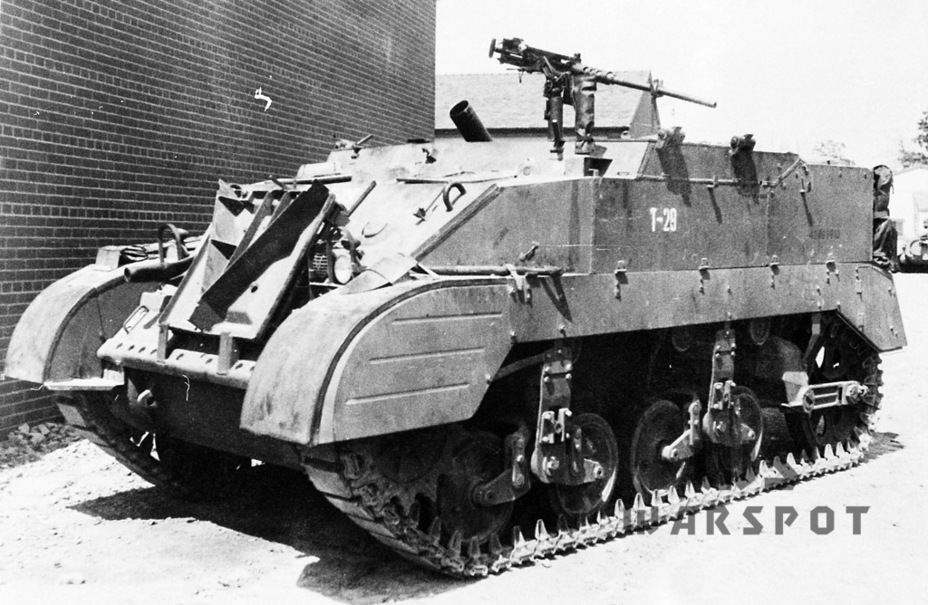 ​4.2 Inch Mortar Carrier T29, Fort Knox, May 1944. The mortar barrel and larger base plate on the front can be seen - A Bigger Howitzer on a Smaller Chassis | Warspot.net