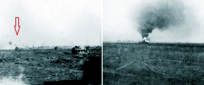 ​Unique photos from the collection of Australian researcher Jason Mark, which show episodes of the morning attack by units of 24th Panzer Division through the airfield. On the left, the destroyed tank of sergeant-master Franz-Josef Schrabek, marked with an arrow, begins to smoke - Unknown Stalingrad: Iron Wind | Warspot.net