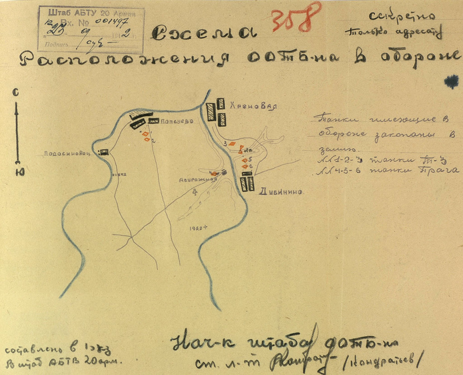 ​Map of the OOTB's defensive fighting, September 23rd, 1942 - Pz.Kpfw.38(t) on the Eastern Side of the Eastern Front | Warspot.net