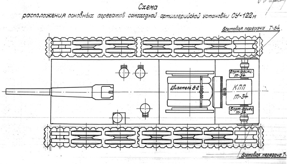 ​A diagram of components on the SU-122M - Mistimed Improvement | Warspot.net