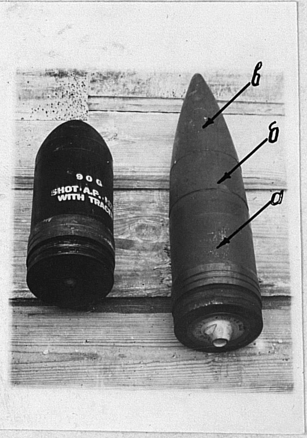 ​Armour piercing shells M77 (left) and M82 - Pershing: Heavy by Necessity | Warspot.net