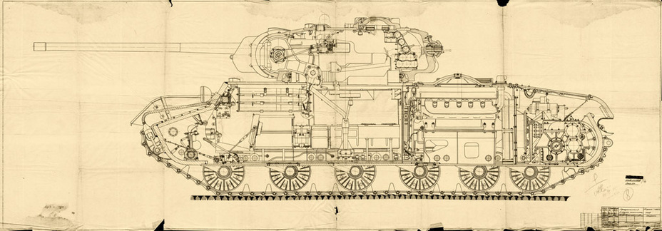 ​Cutaway diagram of the Object 238. This drawing differs slightly from the vehicle that was eventually built - An Opponent for the Tiger | Warspot.net