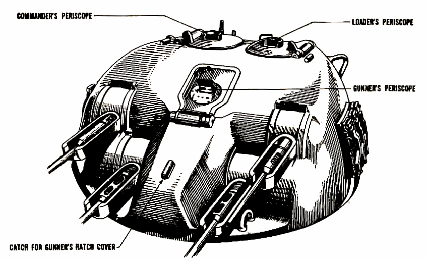 ​The turret with closed hatches. The gunner couldn’t aim in this position, plus splash could enter the turret anyway - Anti-Aircraft Lizard | Warspot.net