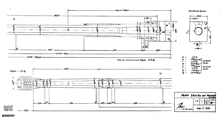 ​Blueprints of the 7.5 cm Pak 41 barrel - Devourer of Tungsten | Warspot.net