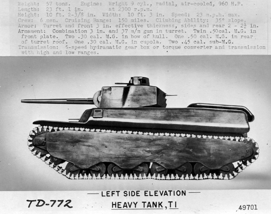 ​The final configuration of the Heavy Tank T1. This exact model was never built - Heavy Tank from Pennsylvania | Warspot.net