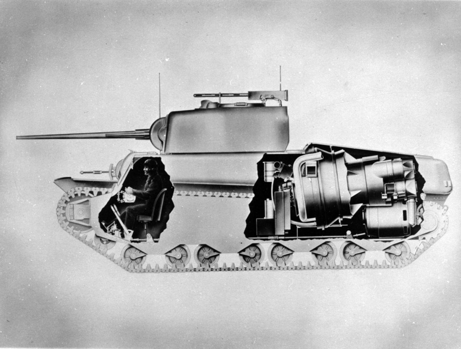 ​Cutaway of the American heavy tank with an electric transmission - Heavy Tank from Pennsylvania | Warspot.net