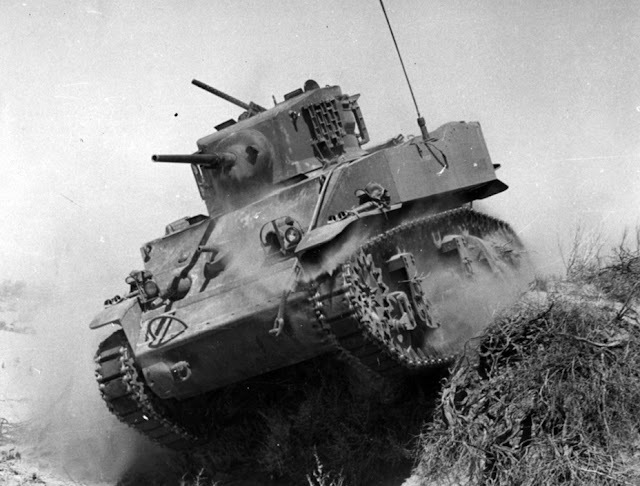 ​Initial production tank. As you can see, the hull machine gun is still in place - Light Tank M5: The Peak of Evolution | Warspot.net